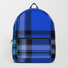 Argyle Fabric Plaid Pattern Blue and Black Backpack | Traditional, Stripes, Variegation, Design, Pattern, Digital, Illustraion, Retro, Quilt, Plaid 