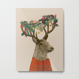 Christmas Deer Metal Print