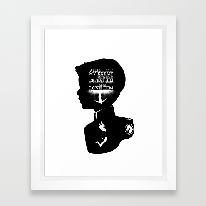 Ender Wiggin Alternate Quote Silhouette Framed Art Print By Gtrichardson Society6