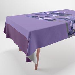 Floral Lavender Bouquet Design Pattern on Purple Tablecloth