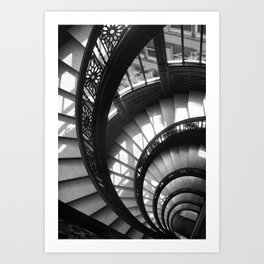 Rookery Building Staircase I (Black & White), Chicago Art Print