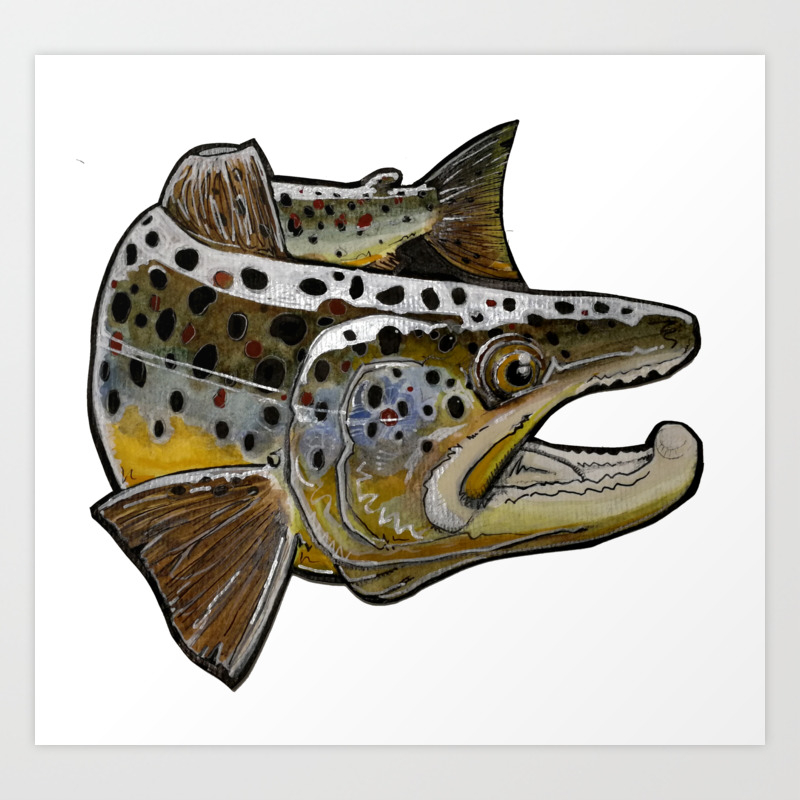 Killer Brown Trout Art Print By Fiskrods Society6