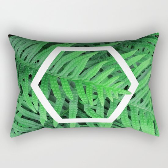 Exagon into the ferns Rectangular Pillow