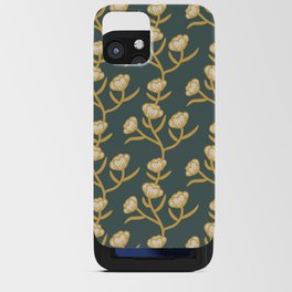 Modern Floral Camellia Vine Pattern All Green Fantasy iPhone Card Case