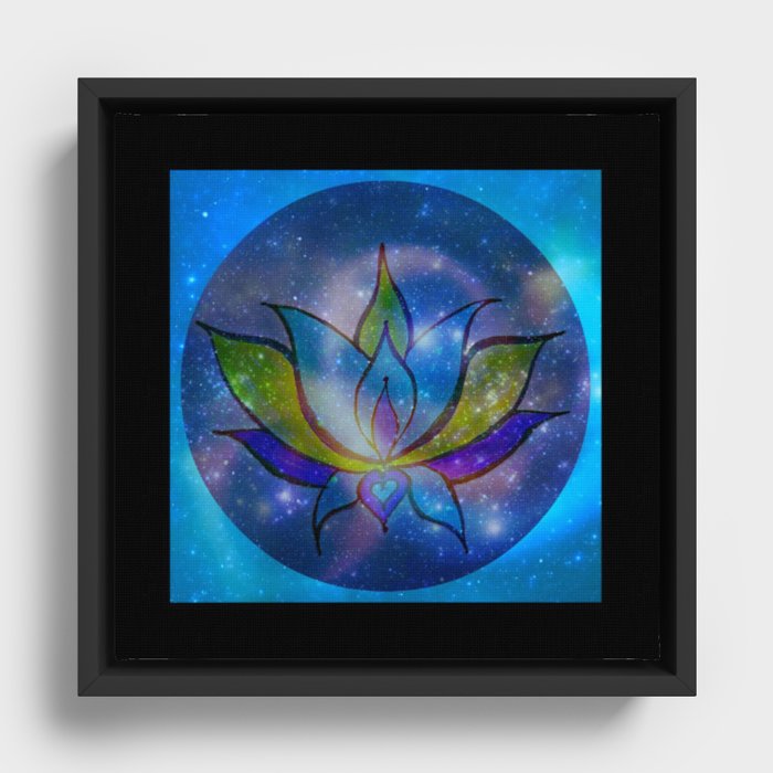 Starry Lotus Framed Canvas