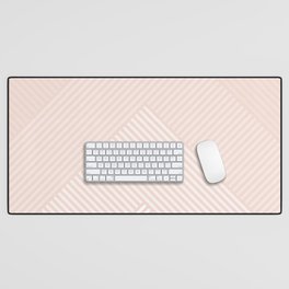 Super Soft Pastel Rose - Geometric Stripes Minimalist Desk Mat