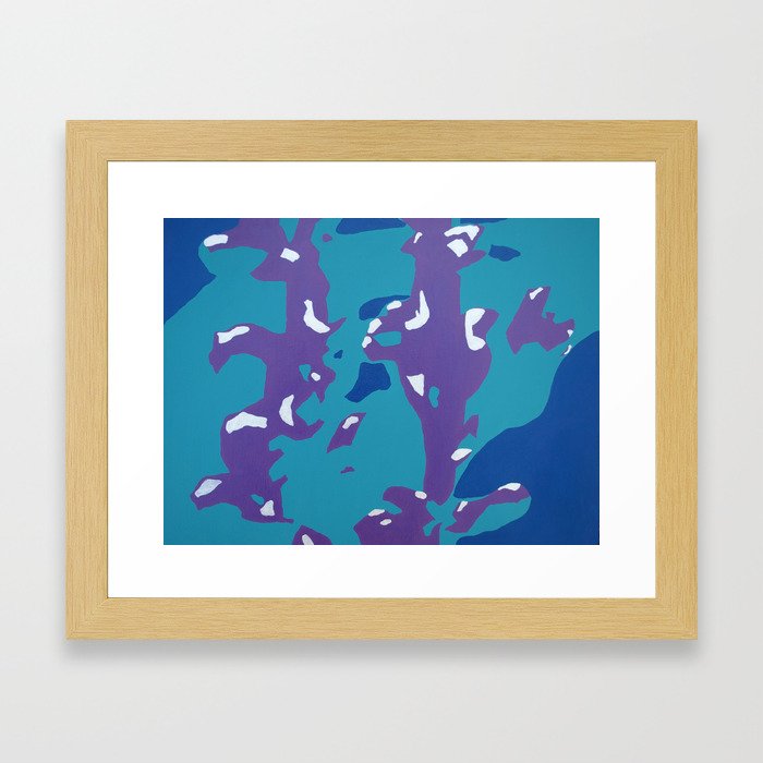 Abstract in Purple, Turquoise, and Blue Framed Art Print