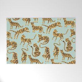Tiger Collection – Mint & Orange Welcome Mat