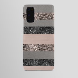 Blush Glitter Glam Stripes #1 (Faux Glitter) #shiny #decor #art #society6 Android Case