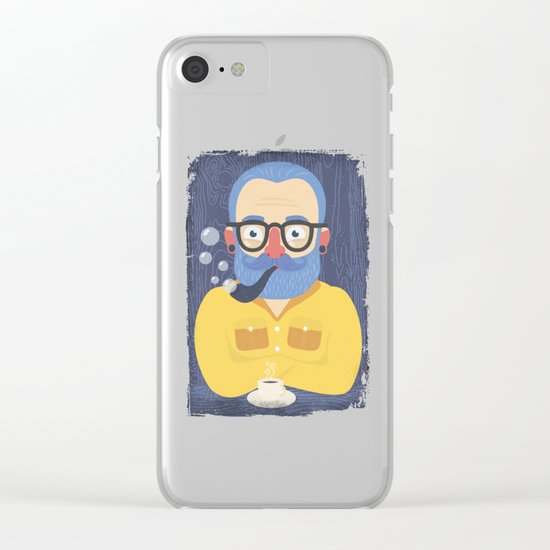 Blue Beard Clear iPhone Case