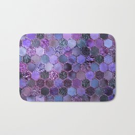 Purple geometric hexagonal elegant & luxury pattern Bath Mat