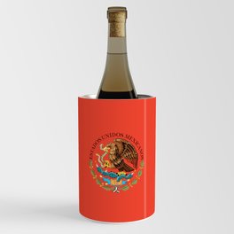 Mexican Coat of Arms Seal on Adobe Red Wine Chiller