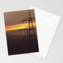 Pylons through the peak district Stationery Cards