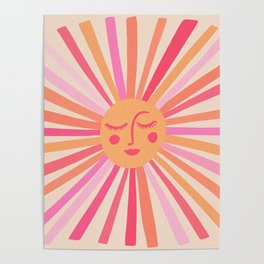 Let The Sunshine In Yellow Color Block Poster