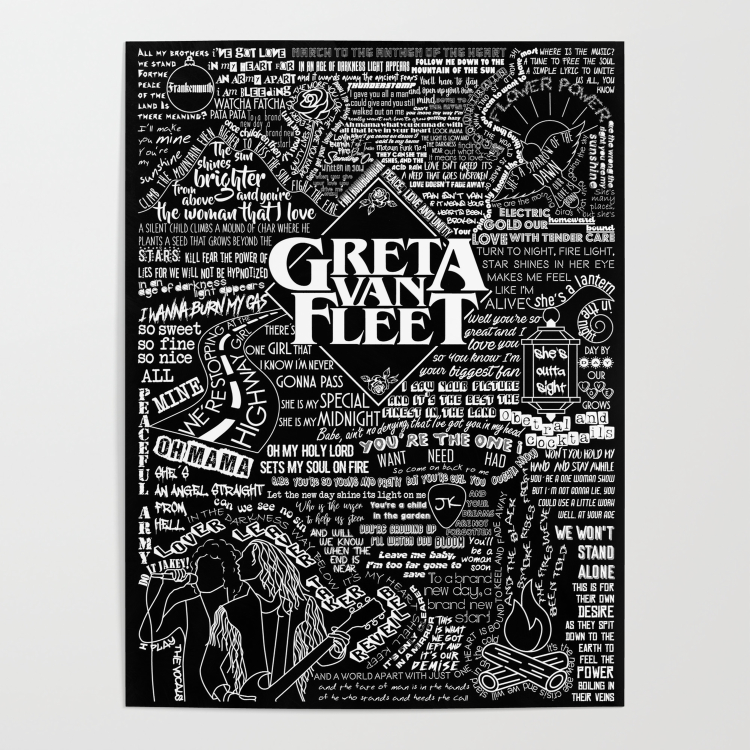 Greta Van Fleet New Custom Art Poster Print Wall Decor