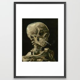 Van Gogh | Skeleton Smoking a Cigarette Restored Art Print Framed Art Print