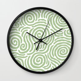 Ripple Effect Pattern Sage Green Wall Clock