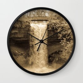 Minnehaha Falls - Sepia Wall Clock