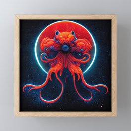 Space Octopus Framed Mini Art Print