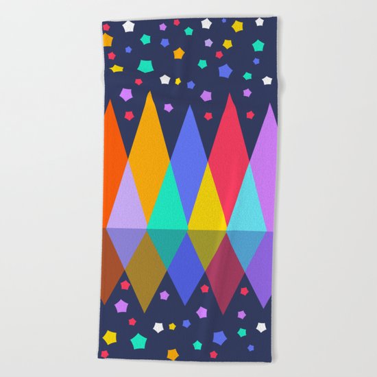 Mountains at night Beach Towel