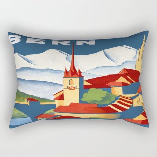 Vintage Bern Switzerland Travel Rectangular Pillow