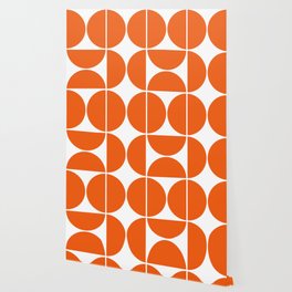 Mid Century Modern Orange Square Wallpaper