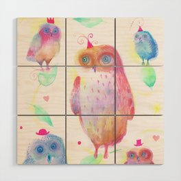 sweet owls Wood Wall Art