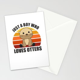 Just a boy who loves otters Loves - Sweet Otter Stationery Card