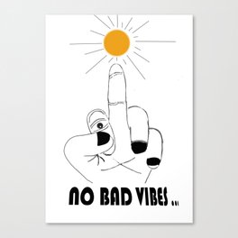 finger spreading no bad vibes Canvas Print