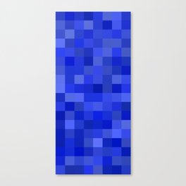 Shades of Blue Pixel Blocks Pattern Design  Canvas Print