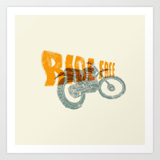 Ride free motocross Art Print