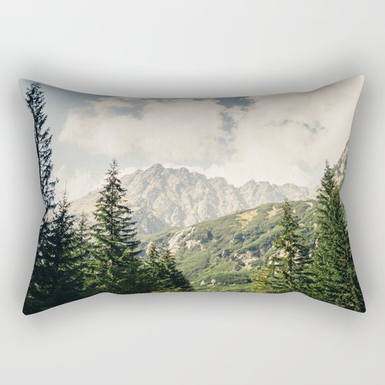 Green Summer Mountains Rectangular Pillow
