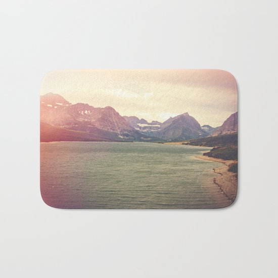 Retro Mountain Lake Bath Mat