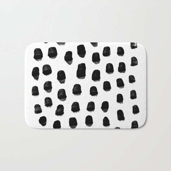 Kady - black and white ink spot minimal scandinavian pattern art hipster Bath Mat
