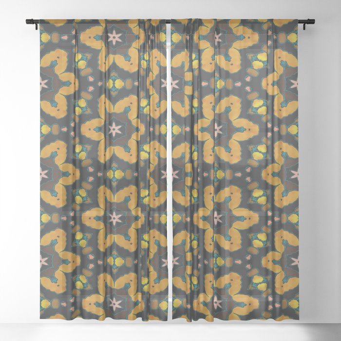 Geometric Pattern Sheer Curtain