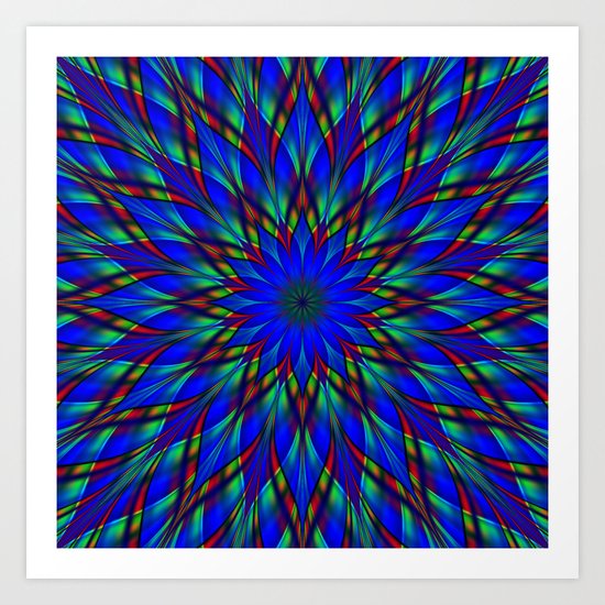 Stained glass flower mandala Art Print
