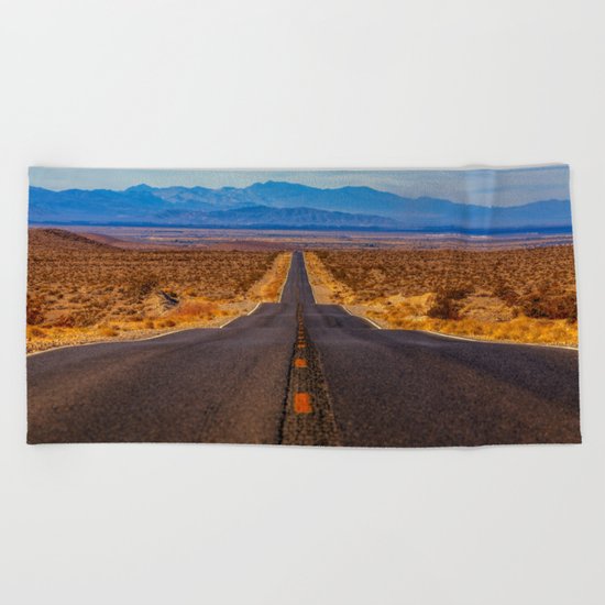 Desert Highway Beach Towel