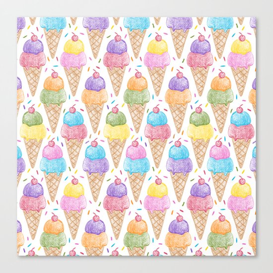 Crayon - IceCream Canvas Print