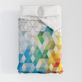 Rainbow Triangle Cube Duvet Cover