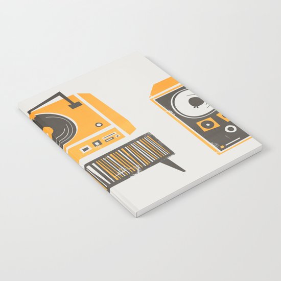 Vinyl Deck And Speakers Notebook