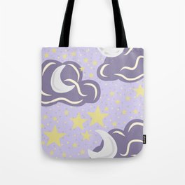 Clouds and Stars pattern Tote Bag