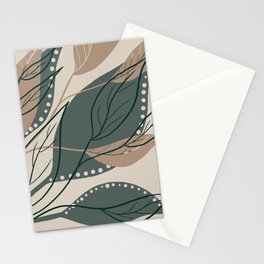 Modern abstract leaf green  Stationery Card