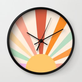Boho Sun Colorful Wall Clock