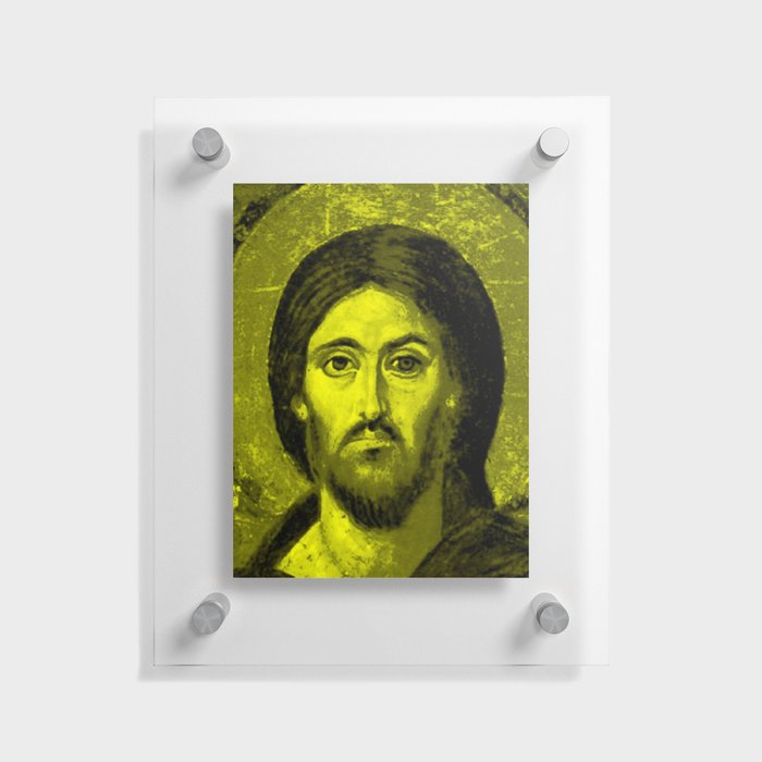 Jesus Icon Yellow Color Floating Acrylic Print