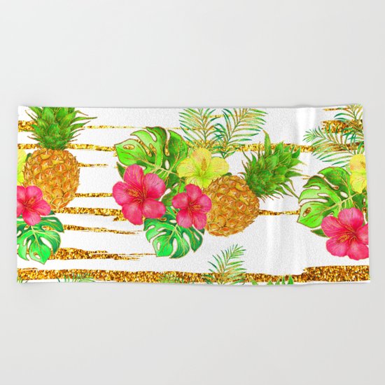 Summer glitter #9 Beach Towel