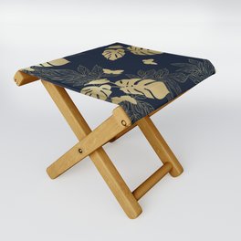 Palm Leaves and Butterflies Floral Prints Folding Stool