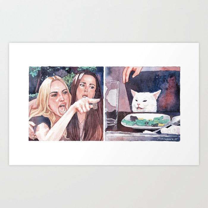 cat meme Art Print for Sale by tttatia