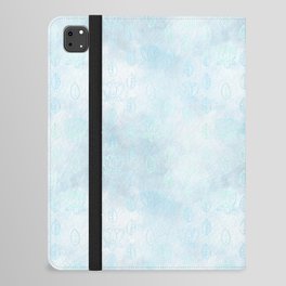 Blue Floral Lotus Batik Pattern iPad Folio Case
