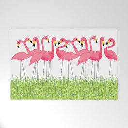 Cuban Pink Flamingos Welcome Mat