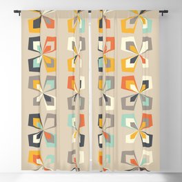 Mid Century Modern Abstract Floral Pattern  Blackout Curtain